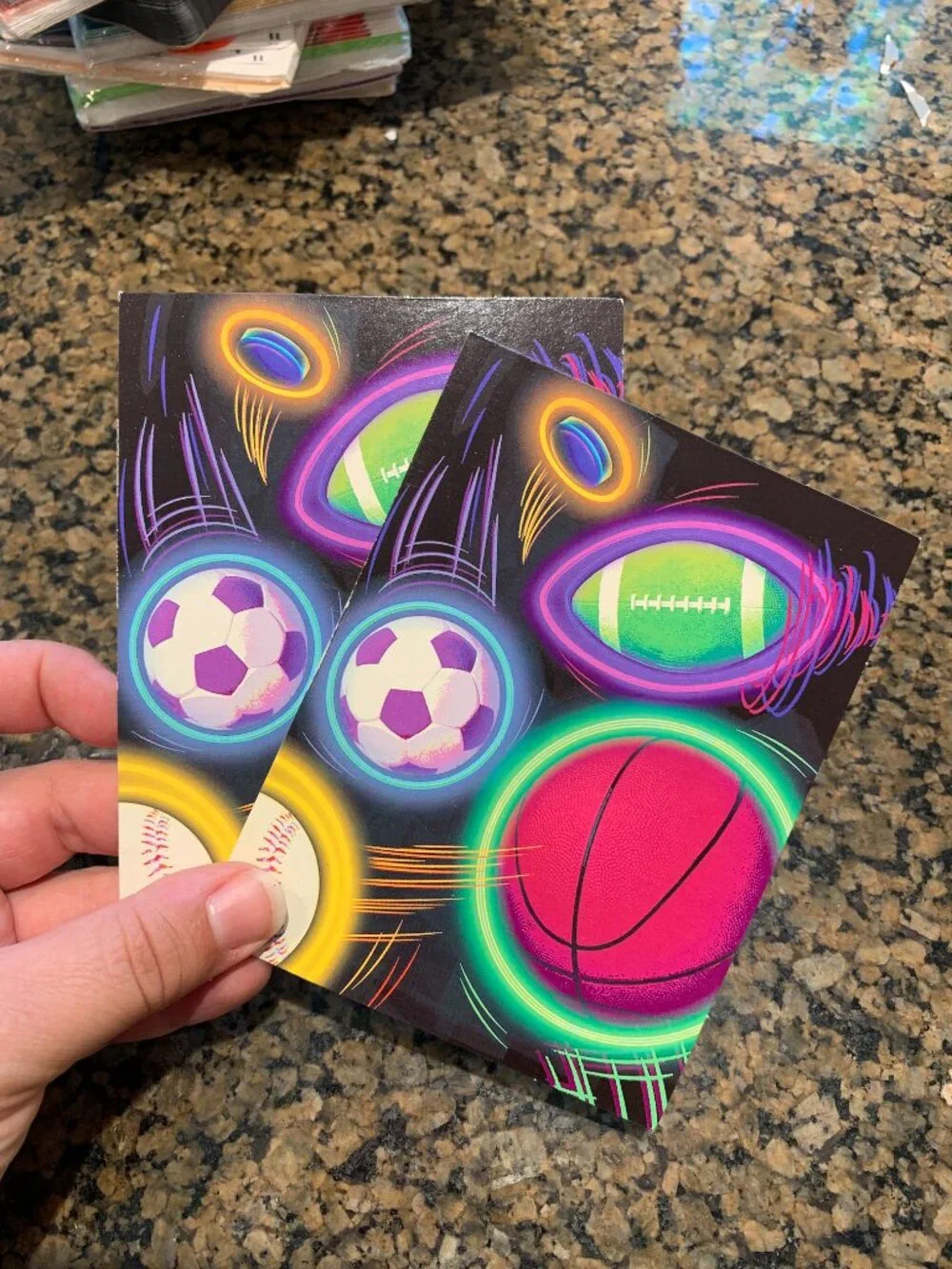 Vintage 90s Neon Sports Party Invitations Fill In All-Star Event Lot 2